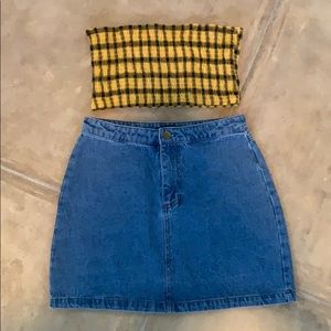 Cute tube top with Jean skirt